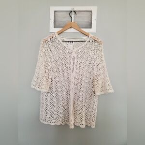 Vtg Karin Stevens crochet cardigan